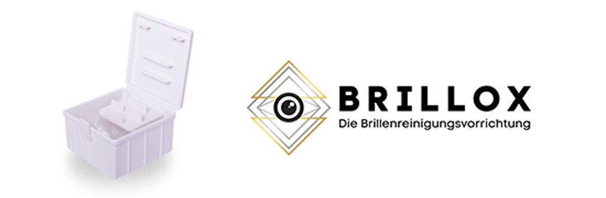 Werbevideo Brillox - Logo und Abbildung der Brillenreingungsbox